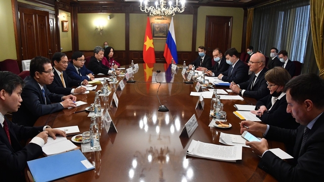 Dmitry Chernyshenko and Bui Thanh Son discuss Russian-Vietnamese investment projects