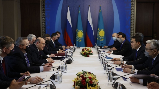 Встреча Михаила Мишустина с Премьер-министром Республики Казахстан Алиханом Смаиловым