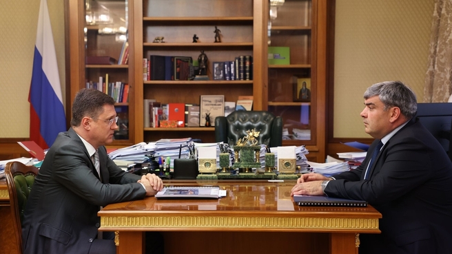 Рабочая встреча Александра Новака с главой Кабардино-Балкарской Республики Казбеком Коковым