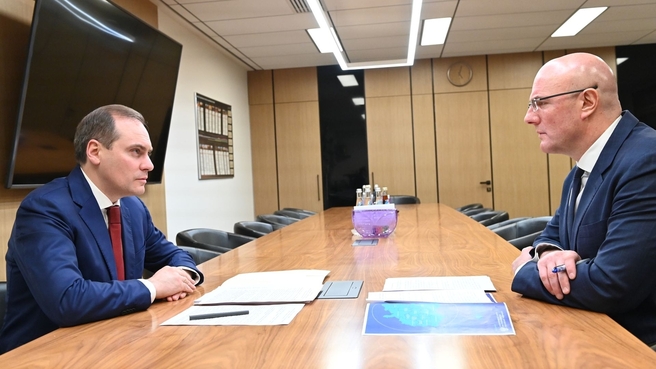 Дмитрий Чернышенко провёл рабочую встречу с главой Республики Мордовия Артёмом Здуновым