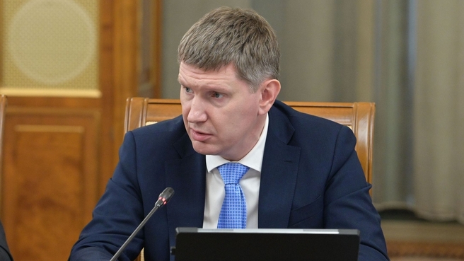 Minister of Economic Development Maxim Reshetnikov at the Government meeting