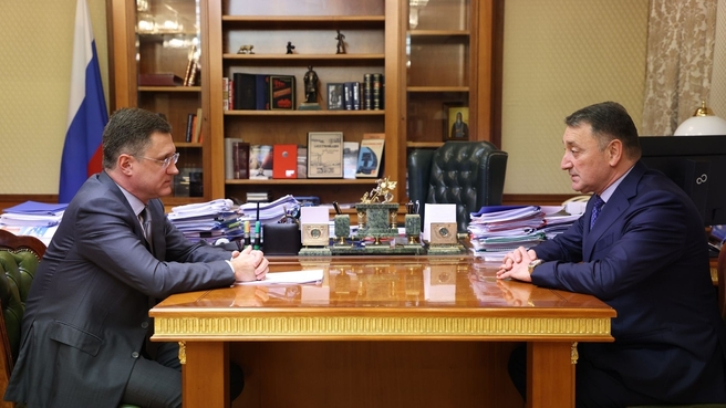 Александр Новак провёл встречу с Председателем Правительства Южной Осетии Константином Джуссоевым