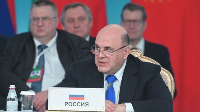 Михаил Мишустин на заседании Евразийского межправительственного совета в расширенном составе