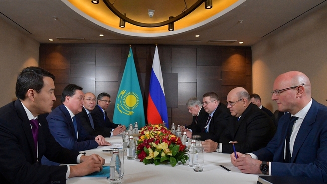 Встреча Михаила Мишустина с Премьер-министром Казахстана Аскаром Маминым