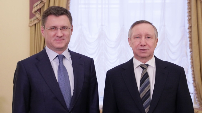 Встреча Александра Новака с губернатором Санкт-Петербурга Александром Бегловым
