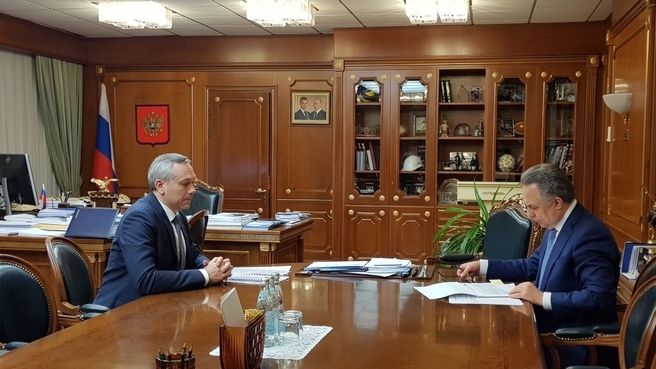 Встреча Виталия Мутко с губернатором Новосибирской области Андреем Травниковым