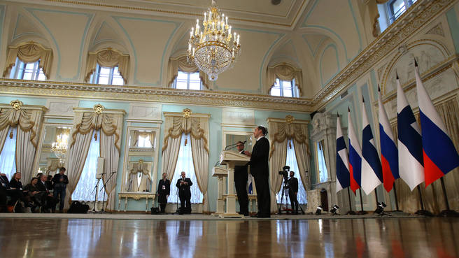 Joint news conference with Dmitry Medvedev and Juha Sipilä on the results of their talks