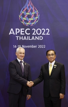 Andrei Belousov and Prime Minister of Thailand Prayut Chan-o-cha