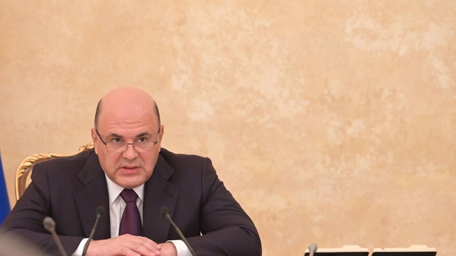 Mikhail Mishustin during a meeting with deputy prime ministers on current issues