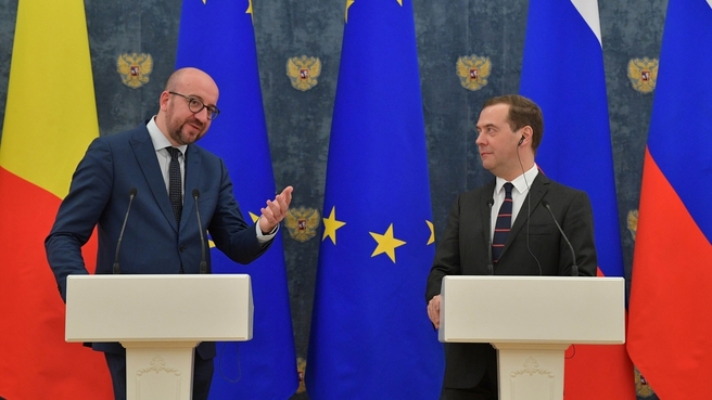 News conference by Dmitry Medvedev and Charles Michel