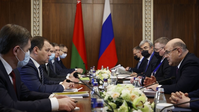 Mikhail Mishustin meets with Prime Minister of the Republic of Belarus Roman Golovchenko