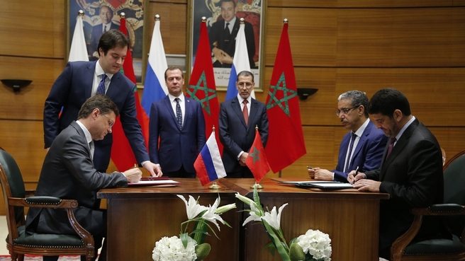 Подписание документов по итогам российско-марокканских переговоров
