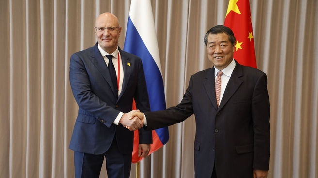 Dmitry Chernyshenko and Vice Premier of the State Council of China He Lifeng