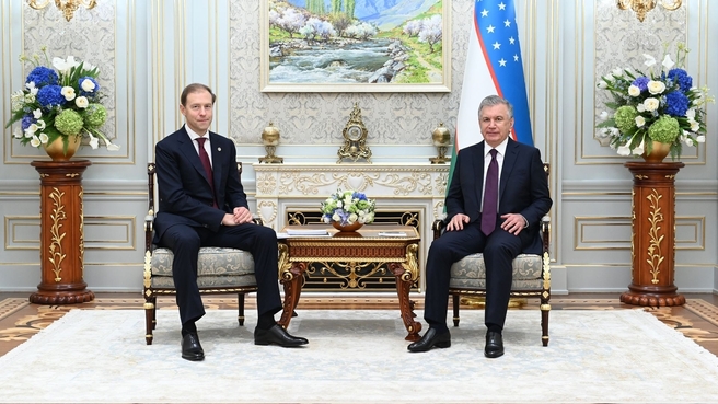 Денис Мантуров с Президентом Республики Узбекистан Шавкатом Мирзиёевым