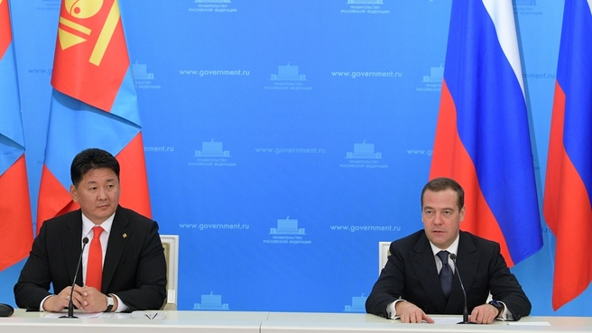 Press statements by Dmitry Medvedev and Prime Minister of Mongolia Ukhnaagiin Khurelsukh