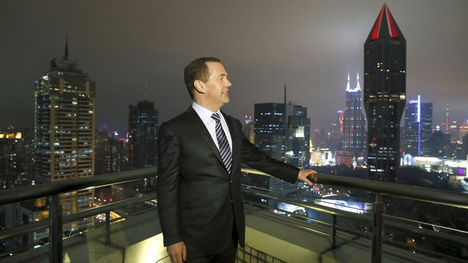 Онлайн-конференция Дмитрия Медведева в Шанхае