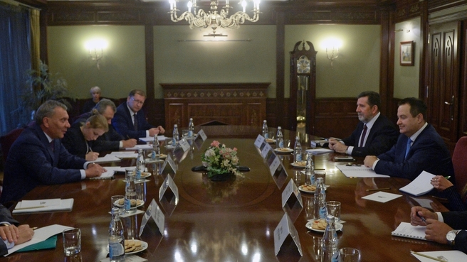 Юрий Борисов встретился с Первым заместителем Председателя Правительства, Министром иностранных дел Республики Сербия Ивицей Дачичем