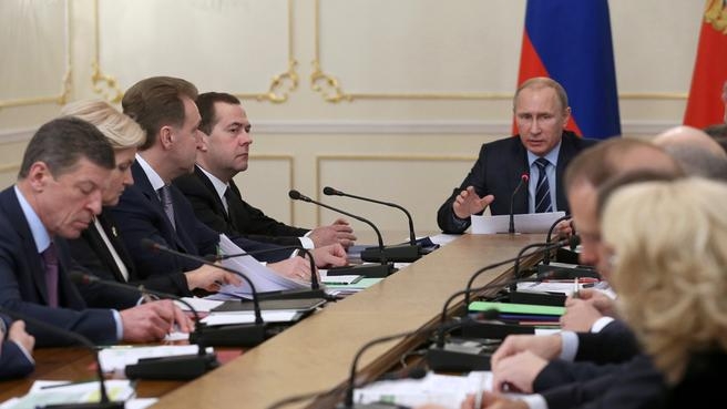 Совещание у Президента России с членами Правительства