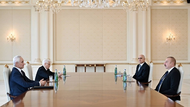 Рабочая встреча Андрея Белоусова с Президентом Азербайджанской Республики Ильхамом Алиевым
