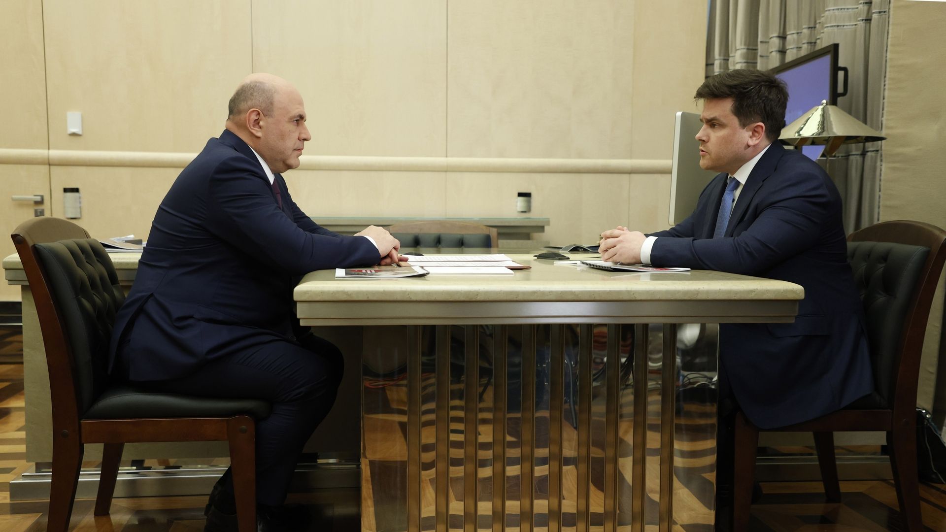 Встреча Михаила Мишустина с руководителем Федеральной службы по аккредитации Назарием Скрыпником